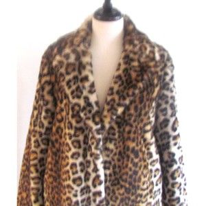 DESIGNER BELLE VERE ANIMAL PRINT FAUX FUR COAT SIZE MED